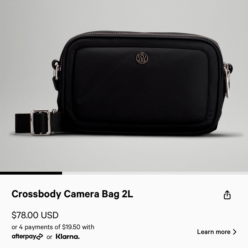 LULULEMON BLACK CAMERA BAG